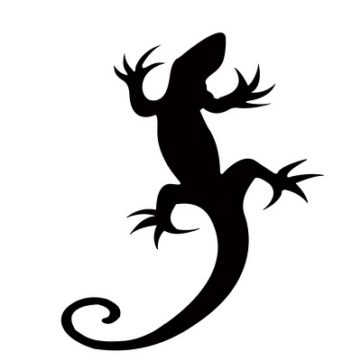 Black Ink Lizard Tattoo Stencil | Tattoobite.com