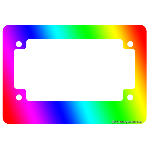 Rainbow Motorcycle License Plate Frame