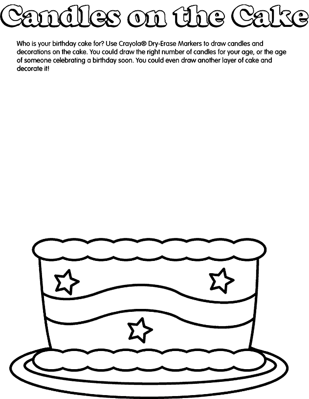 Birthday Cake No Candles Coloring Page Images & Pictures - Becuo