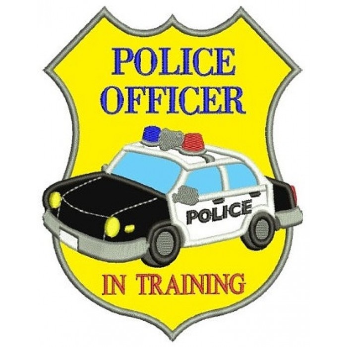Police Officer in Training Badge Applique Embroidery Digitized ...