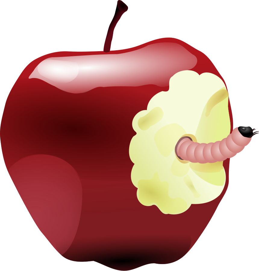 apple with worm dan Clipart, vector clip art online, royalty free ...