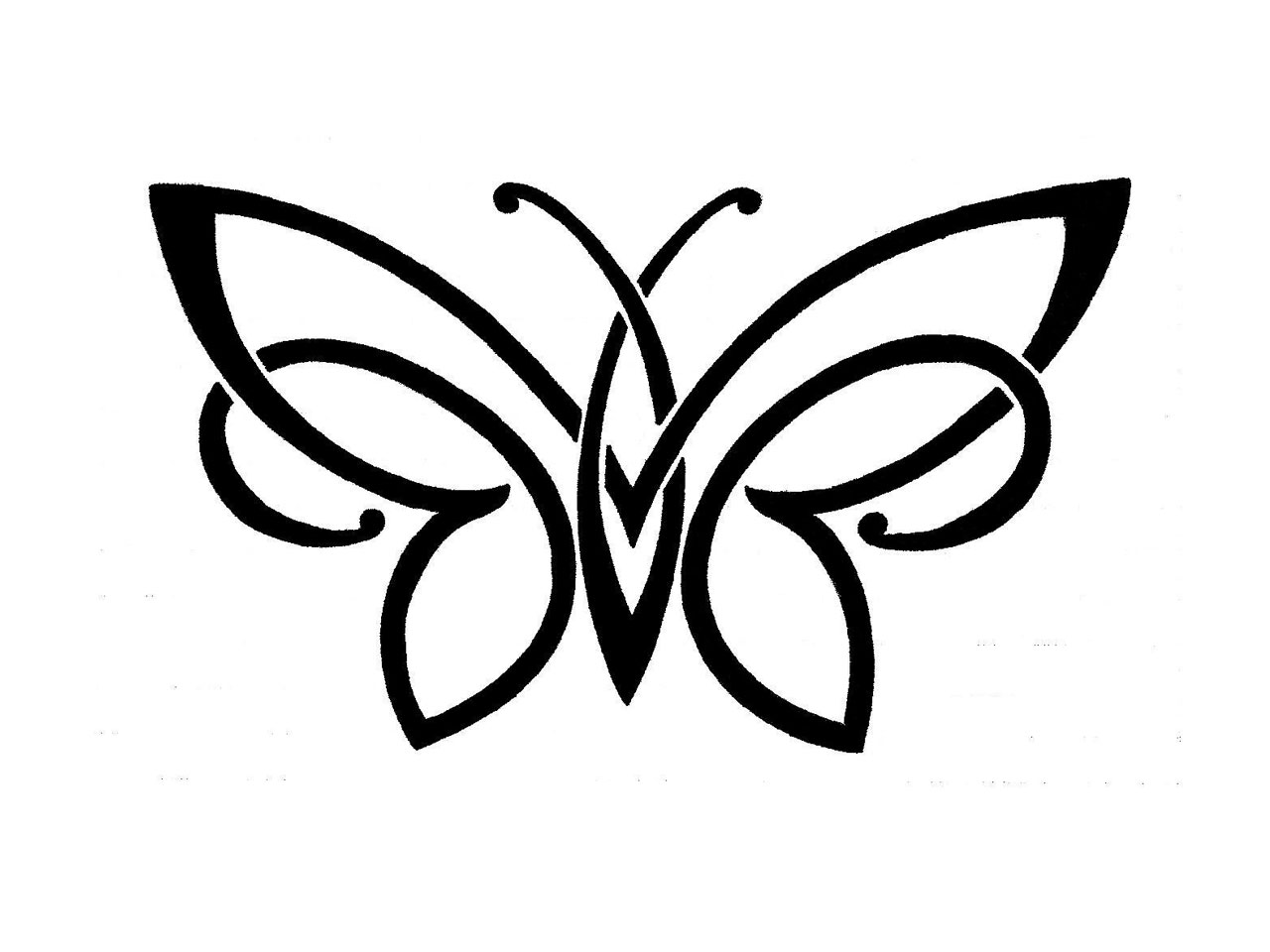 Images For > Simple Butterfly Outline Tattoos