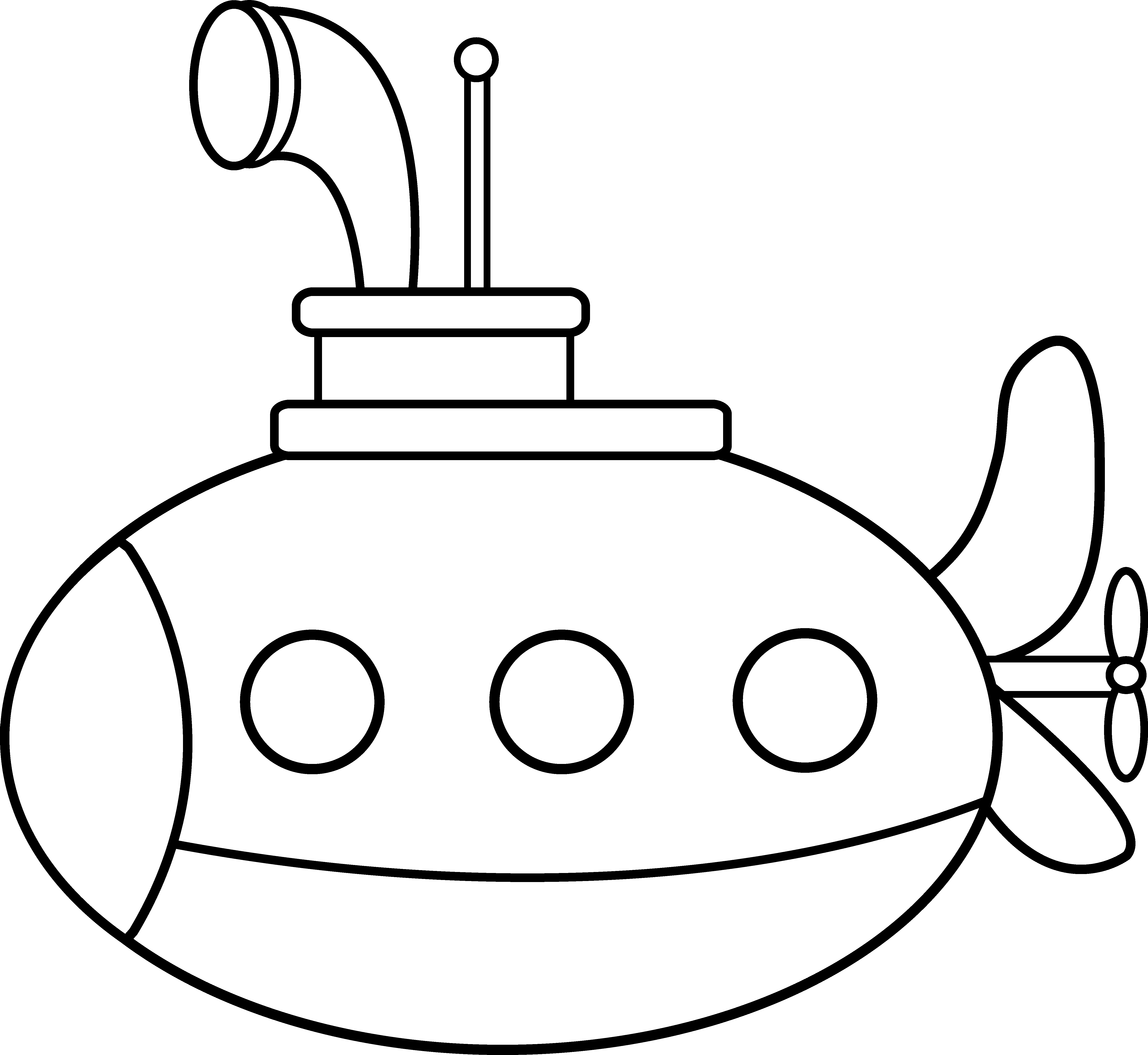 Images For > Submarine Clipart Black And White