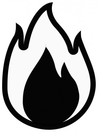 Fire flame clip art black and white Free vector for free download ...