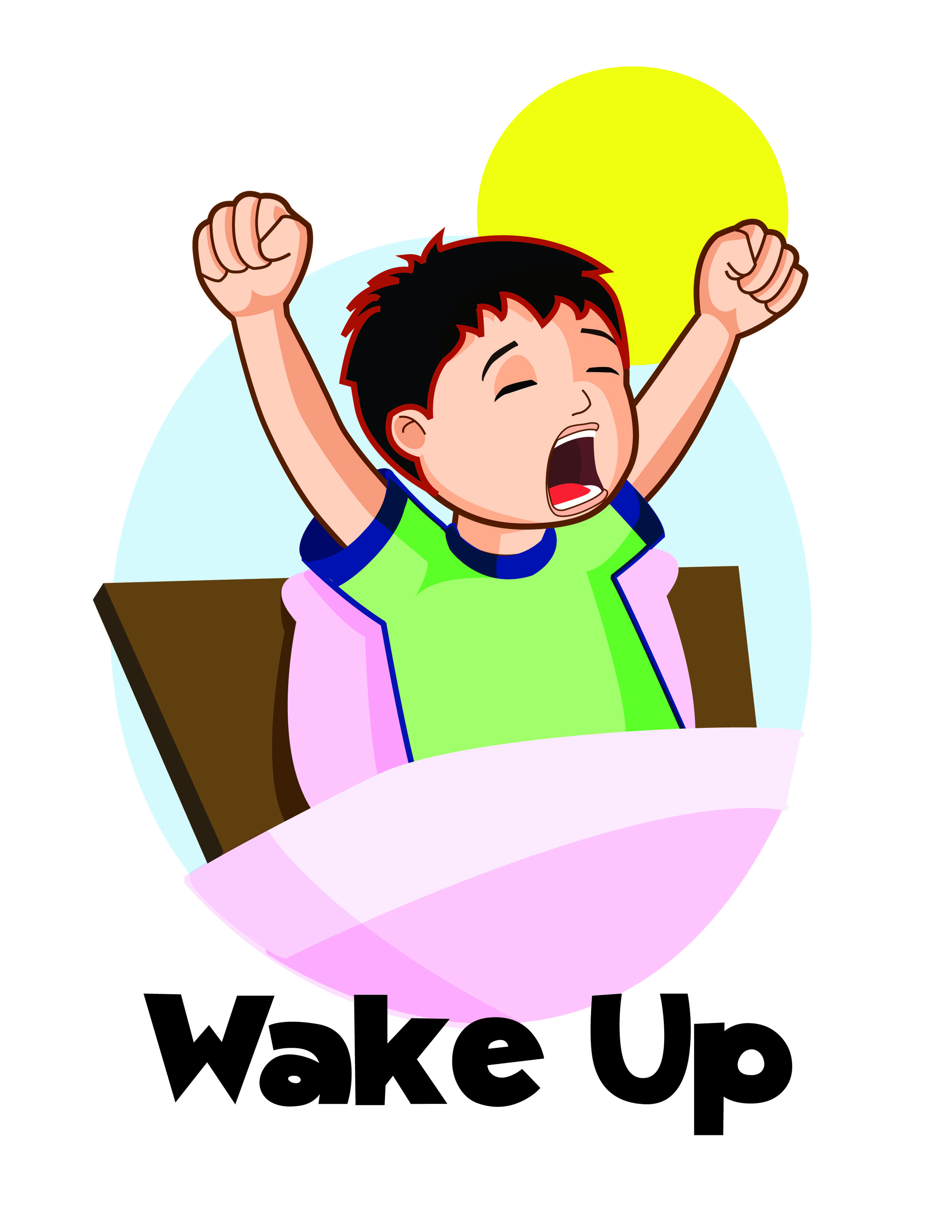 Cartoon Girl Waking Up - Cliparts.co
