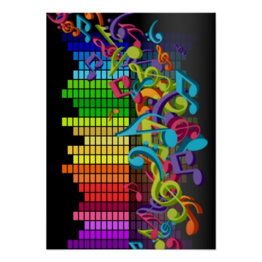 Blue And Black Music Note Pattern Art | Blue And Black Music Note ...