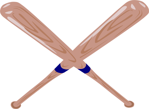 Crossed Baseball Bat clip art - vector clip art online, royalty ...