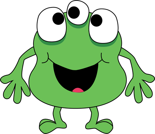 Three-Eyed Green Monster Clip Art - Three-Eyed Green Monster Image