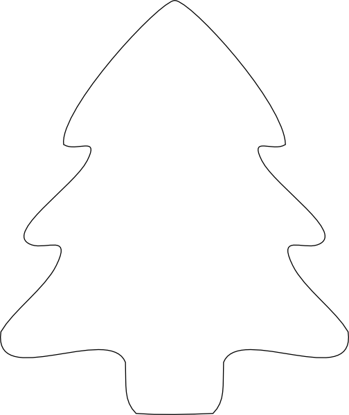 Christmas Tree Outline clip art - vector clip art online, royalty ...