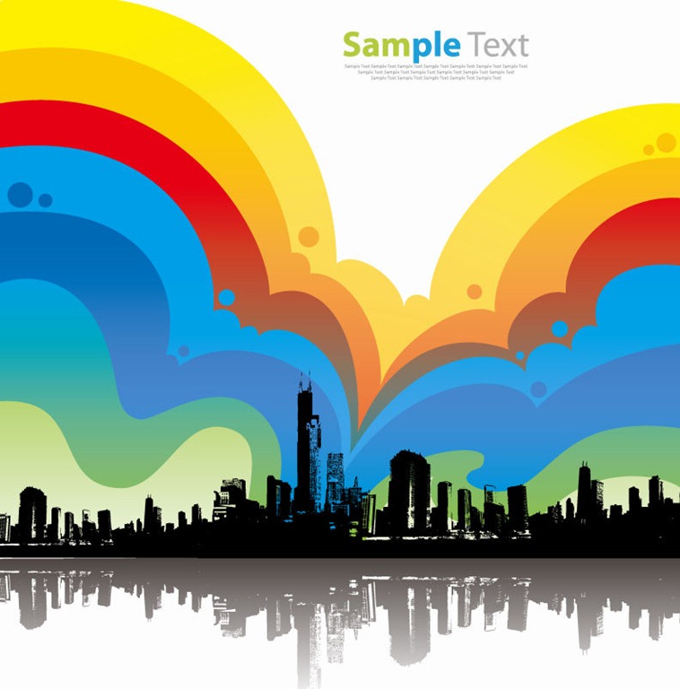 Colorful City Background Vector Illustration | Free Vector ...