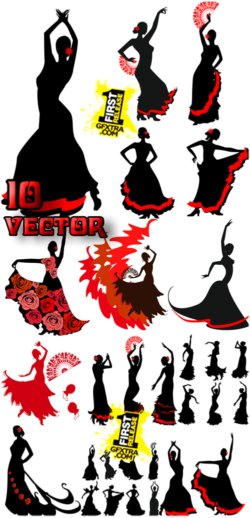 Flamenco - dance of passion and love , vector » Graphic GFX PSD ...