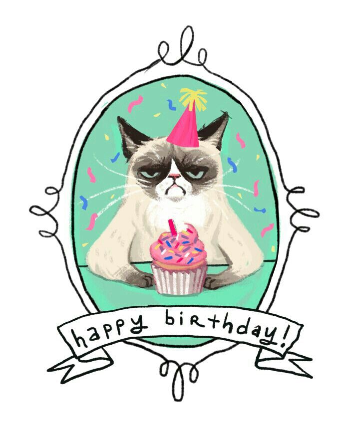 Grumpy Cat Happy Birthday Card - Narnik.