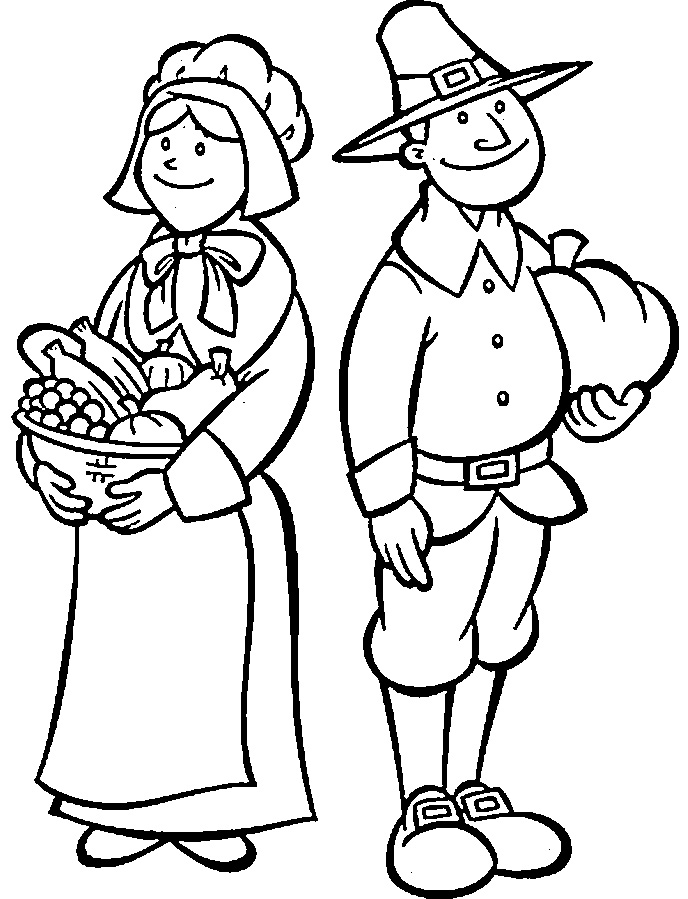 Thanksgiving Pilgrim Coloring Page - Thanksgiving Coloring Pages ...