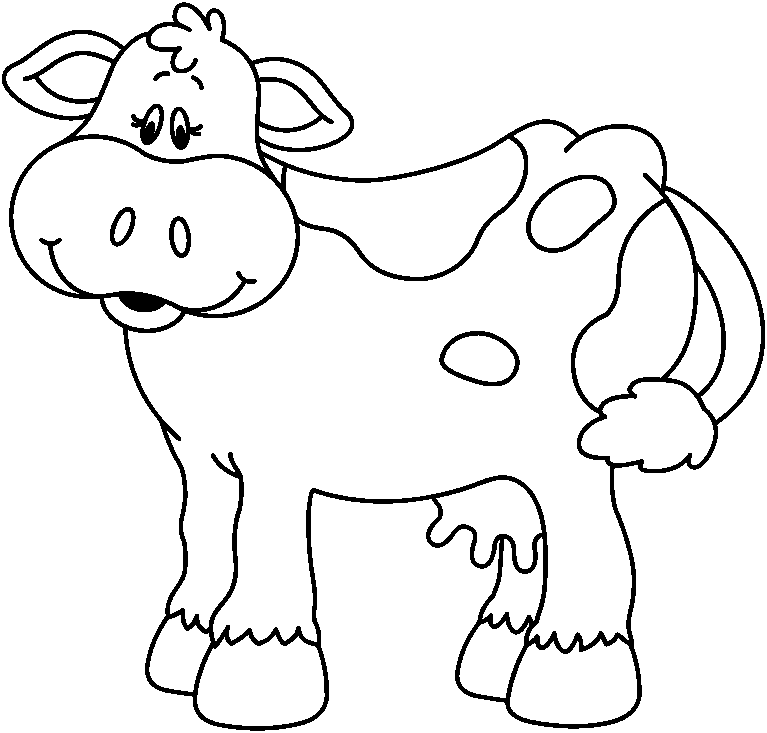 clipart cow black and white - photo #9