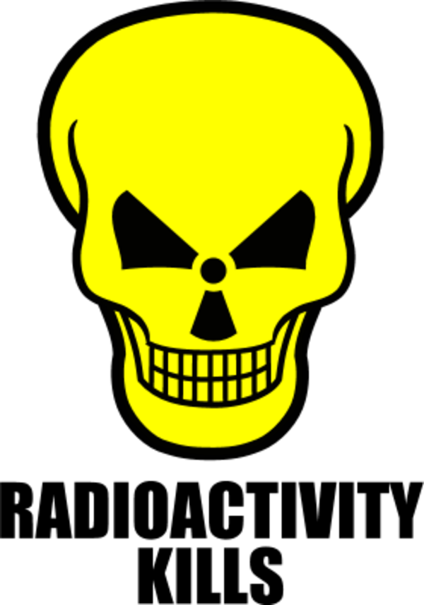 skull smiling radioactivity kills - vector Clip Art