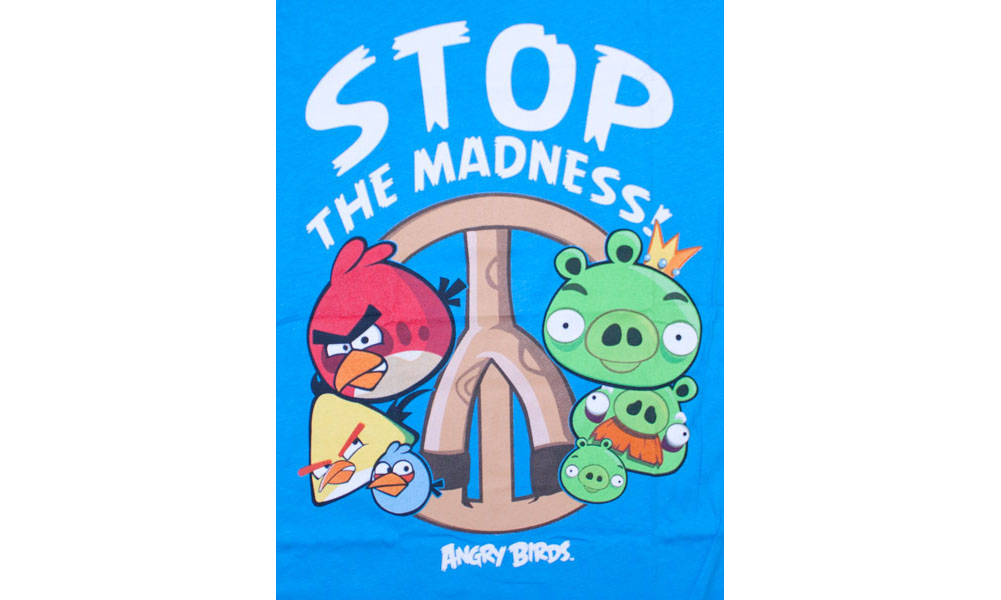 Angry Birds Stop The Madness Peace Blue Ladies Graphic