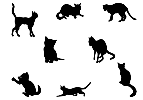 Cats Silhouette Vector Download Eight Cat SilhouetteSilhouette ...