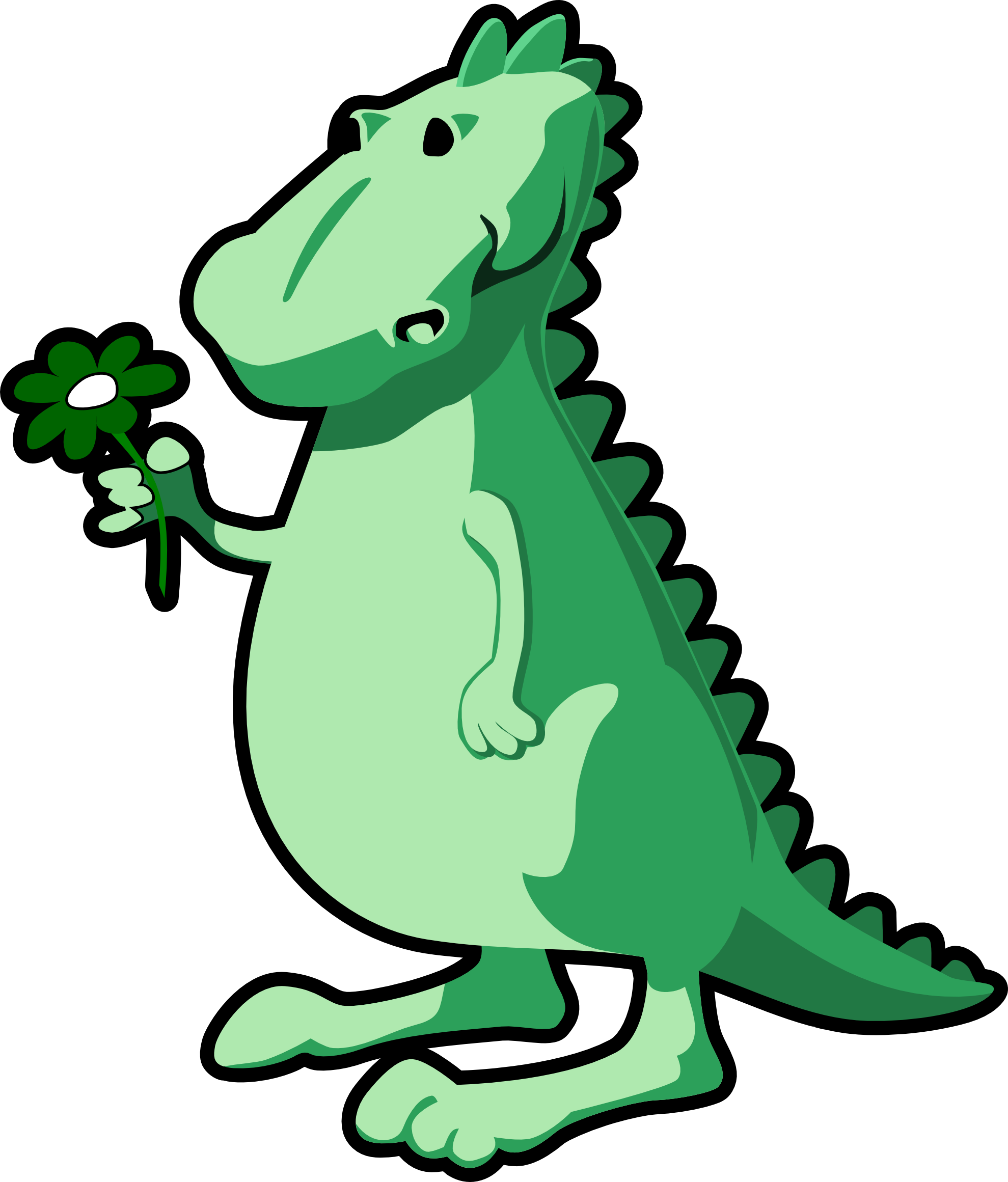 Dragon Lizard Dinosaur with Flower Dark Green xochi.info dingle ...