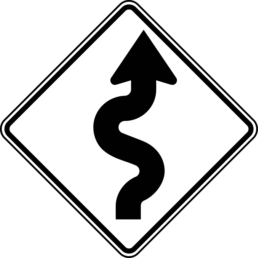 Winding Road, Black and White | ClipArt ETC