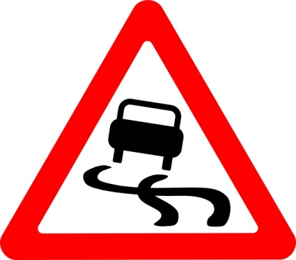 Slippery Road Sign clip art - Download free Other vectors