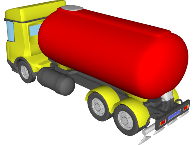 DAF Tanker Straight Truck 3D Model Download | 3D CAD Browser