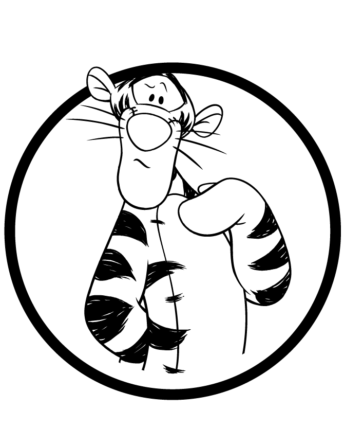 Tigger In Circle Coloring Page | HM Coloring Pages