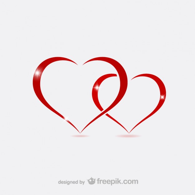 Valentine hearts outlines Vector | Free Download