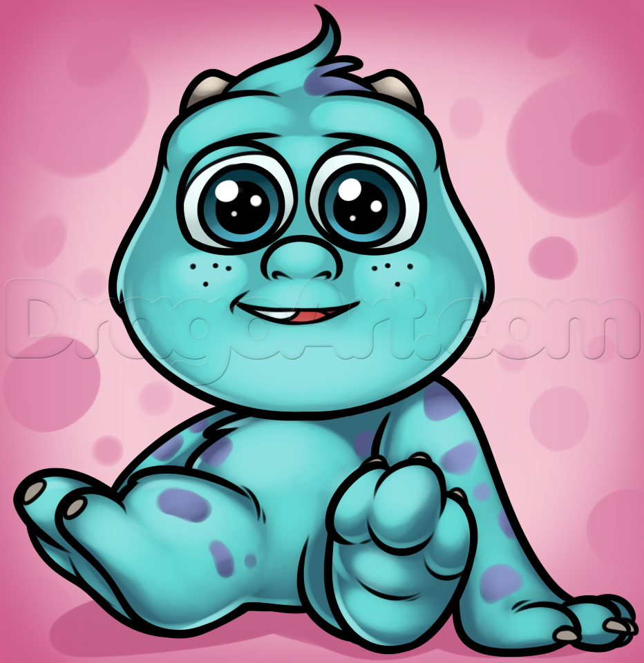 How to Draw Baby Sulley, Step by Step, Disney Characters, Cartoons ...