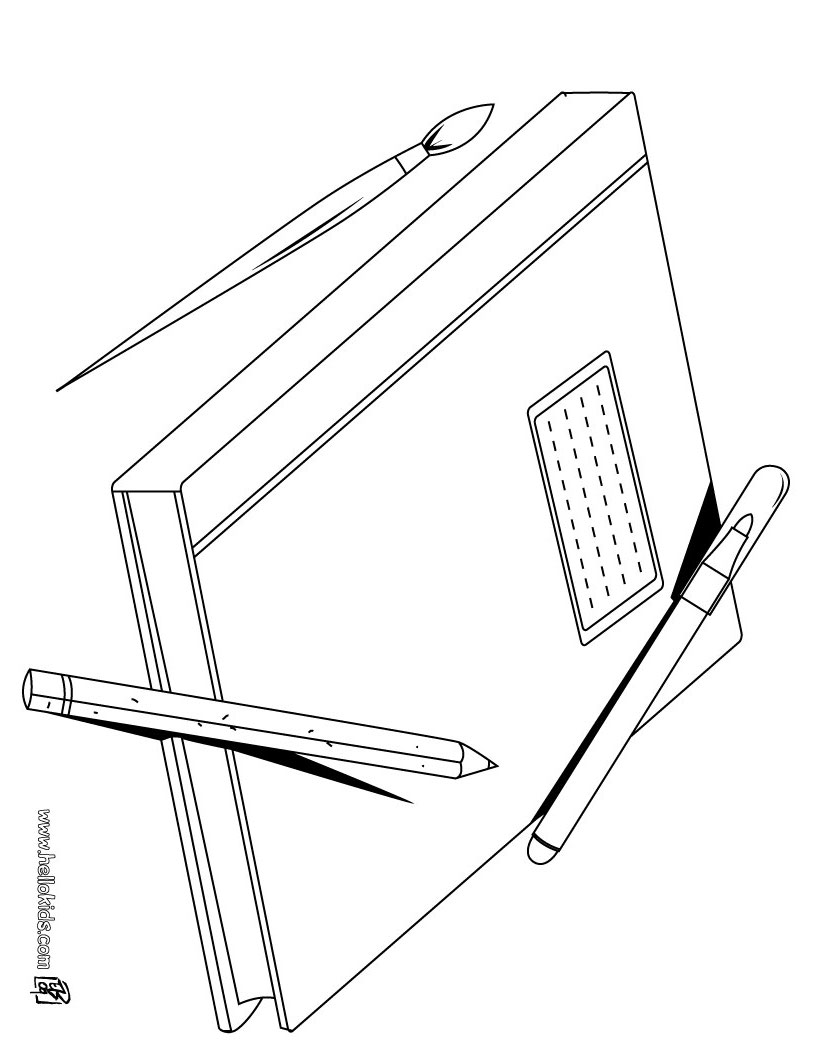 SCHOOL SUPPLIES coloring pages - Open book