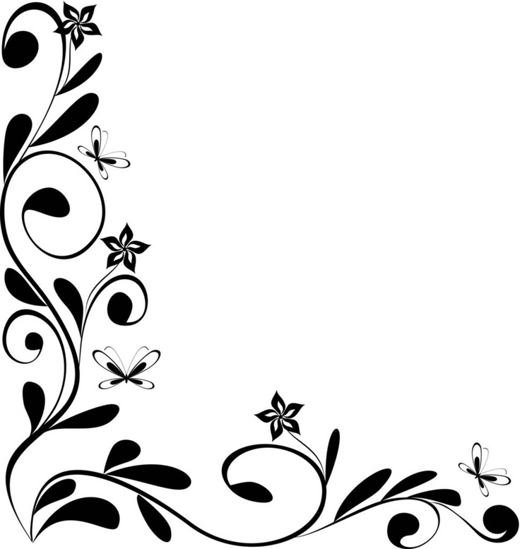 Flowers Border Design Black And White - ClipArt Best