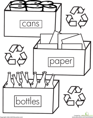 Free coloring pages of recycling symbol