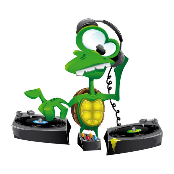 XOO.me :: Crazy Cartoon Turtle DJ Vector
