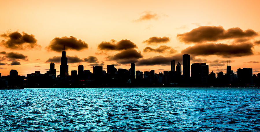 Chicago Skyline Silhouette by Semmick Photo