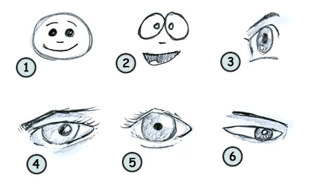 Drawing cartoon eyes