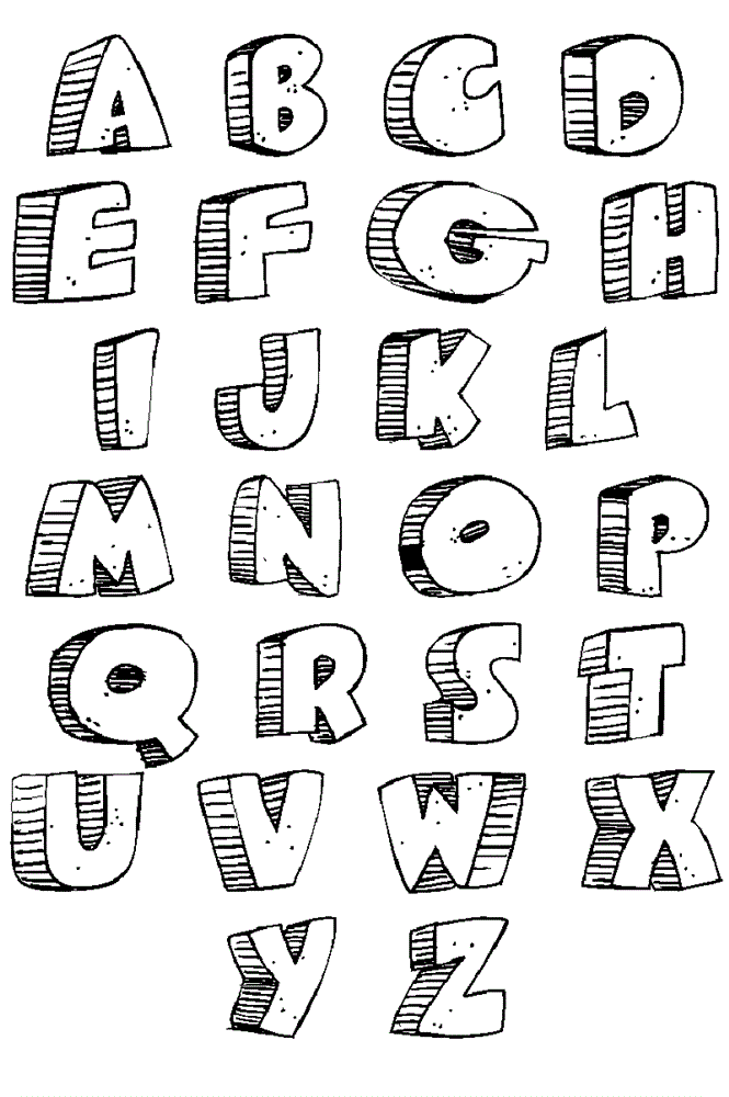 Graffiti Alphabet Letters A-Z Picture by Caveman Design | graffiti ...