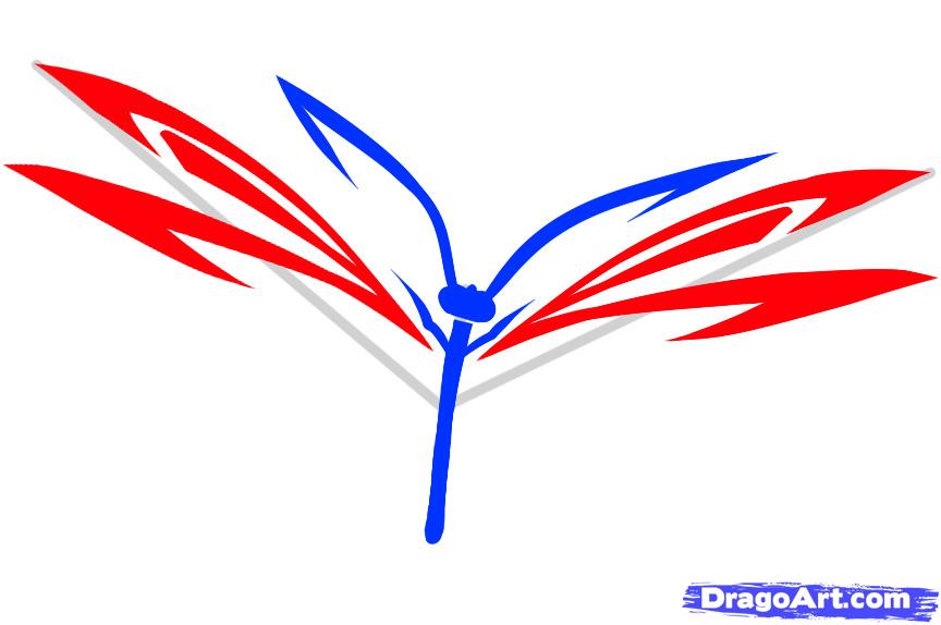 How to Draw a Tribal Dragonfly, Tribal Dragonfly, Step by Step ...