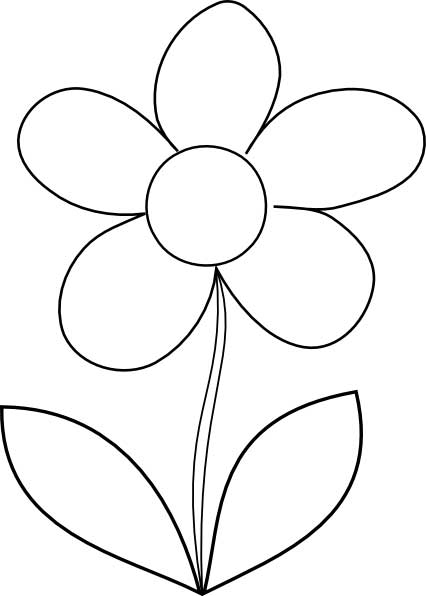 Simple Flower Coloring Page for Kids - Free Printable Picture