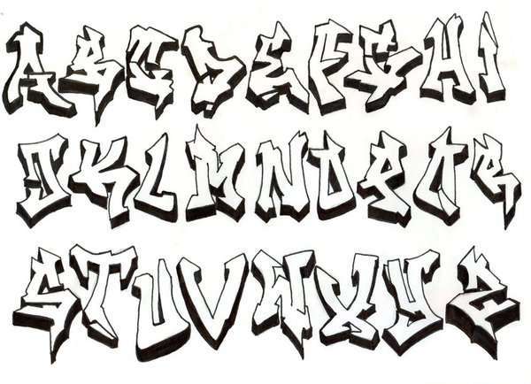 OldSchool Graffiti Alphabet A-Z Sketches by DJTurn Around ...