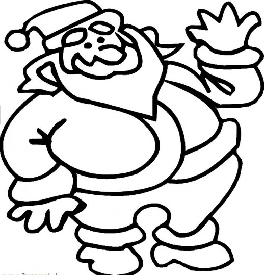 A Simple Drawing Of Big Fat Santa Claus Coloring Pages - Holiday ...