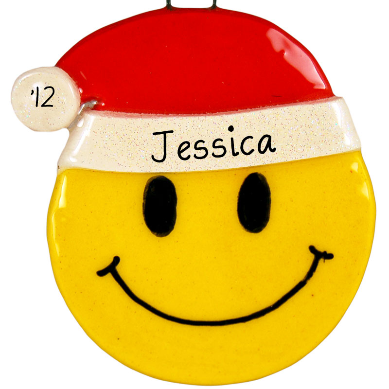 Personalized Smiley Face Christmas Ornament Handmade Dough ...