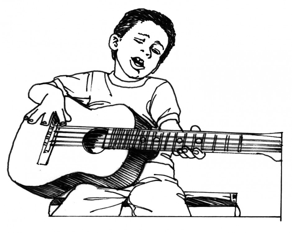 Boy Play Guitar Coloring Page Id 47073 Uncategorized Yoand 194681 ...