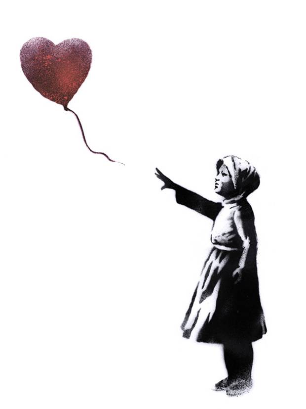 Banksy reworks girl with heart balloon to mark third anniversary ...
