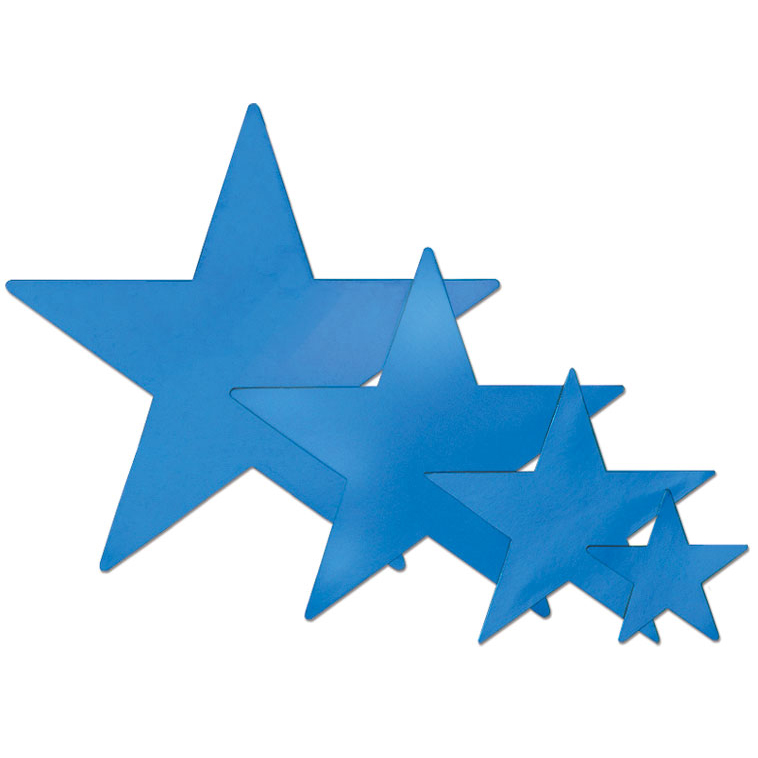 Die-Cut Foil Blue Stars - Doolin's Party Supplies