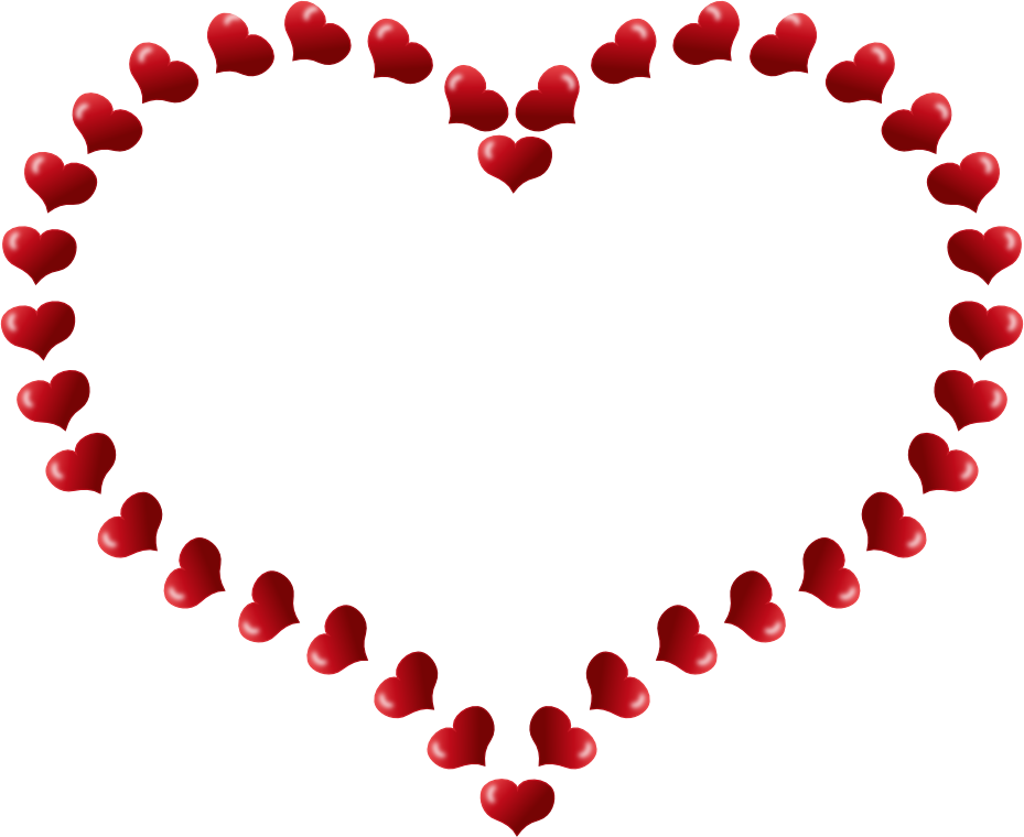 valentine red heart shaped border with little ... - ClipArt Best ...