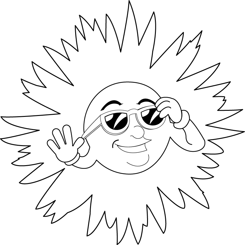 Free Clip-Art: Science » Weather » Sun with Sunglasses (