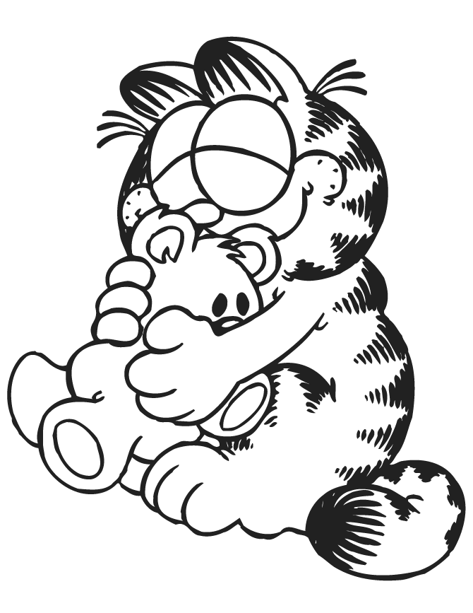 Sick Garfield Cartoon Coloring Page | HM Coloring Pages