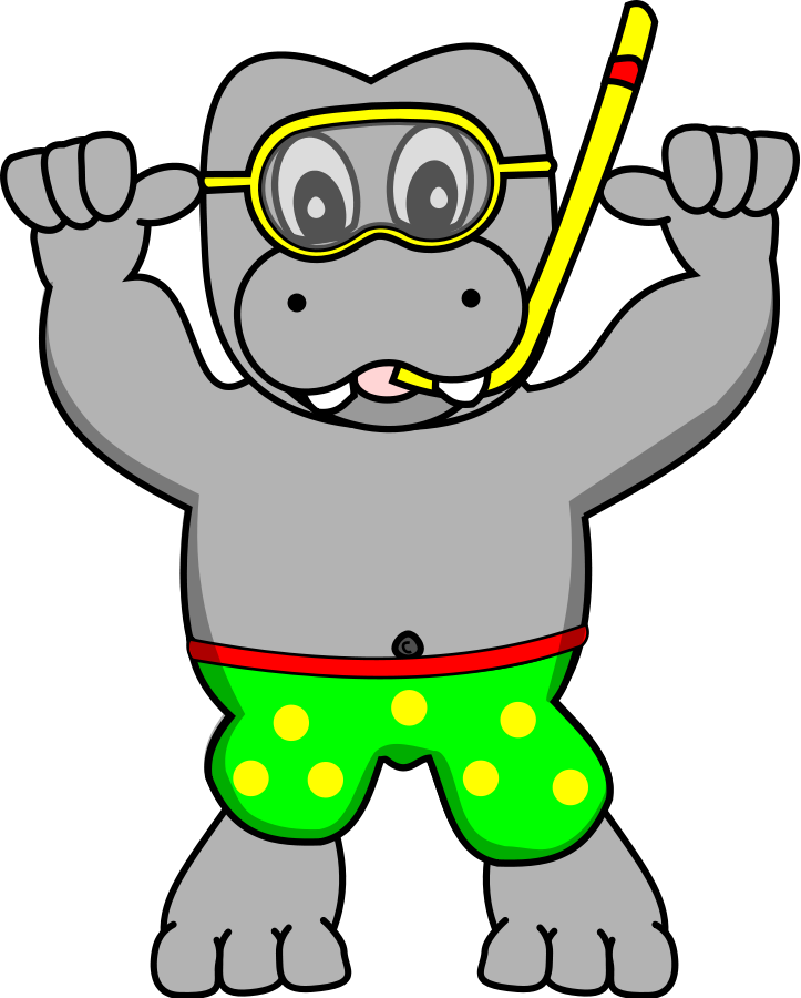 Snorkeling Hippo SVG Vector file, vector clip art svg file ...