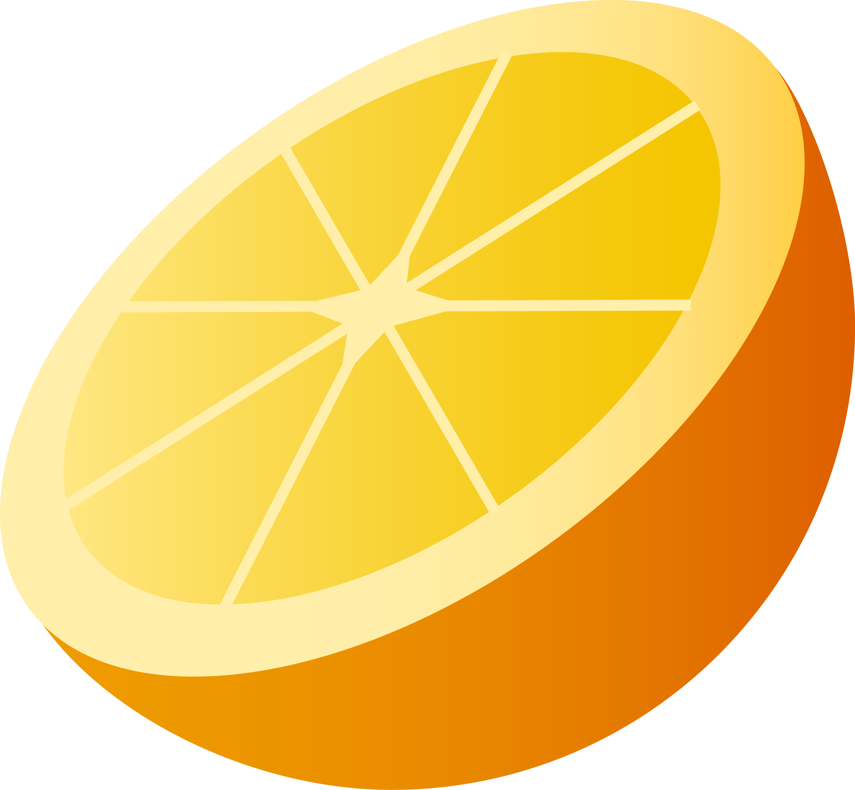 Juicy Orange Half Slice - Free Clip Art