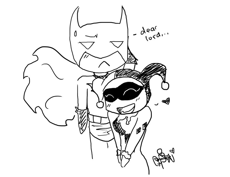 Batman and Harley Quinn Outline by SolbiiMelody on DeviantArt