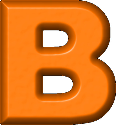 Presentation Alphabets: Orange Refrigerator Magnet B